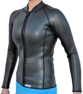 2mm smooth skin wetsuit jacket, long sleeve, full front zipper